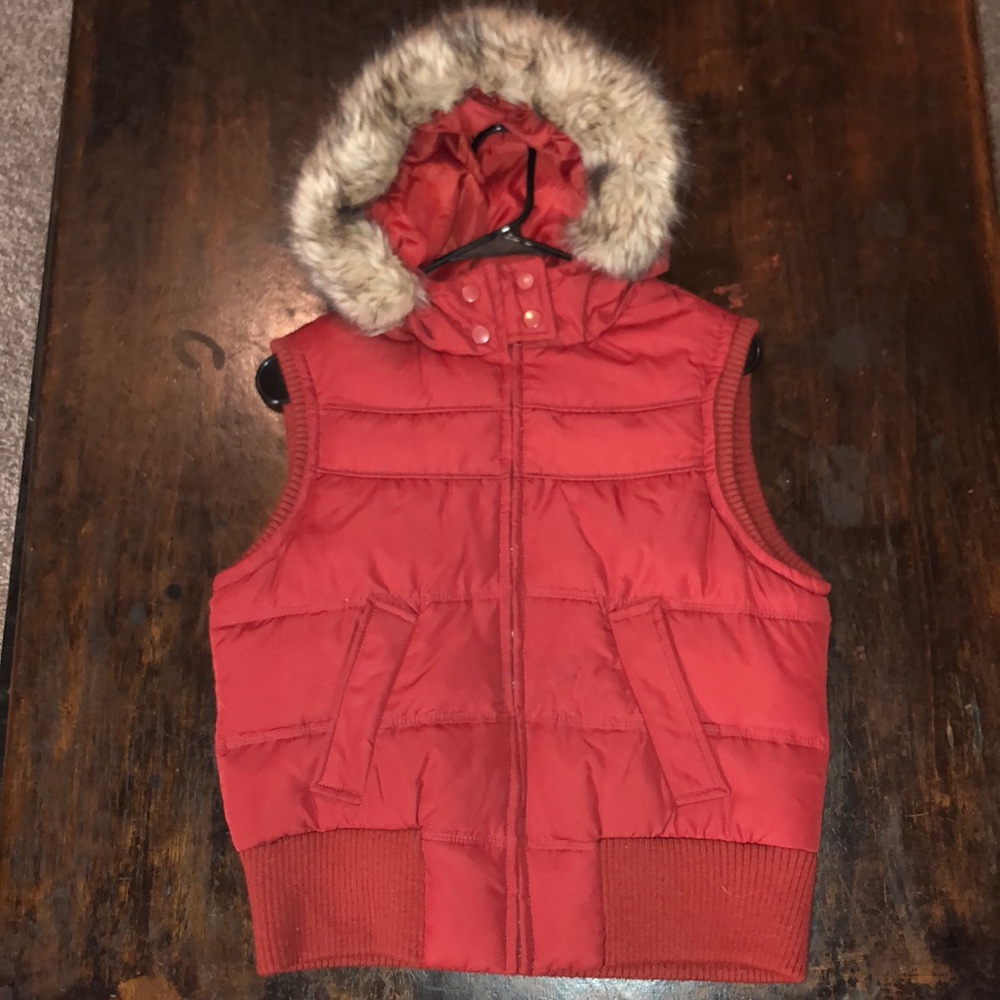 Aeropostale Down Faux Fur Vest